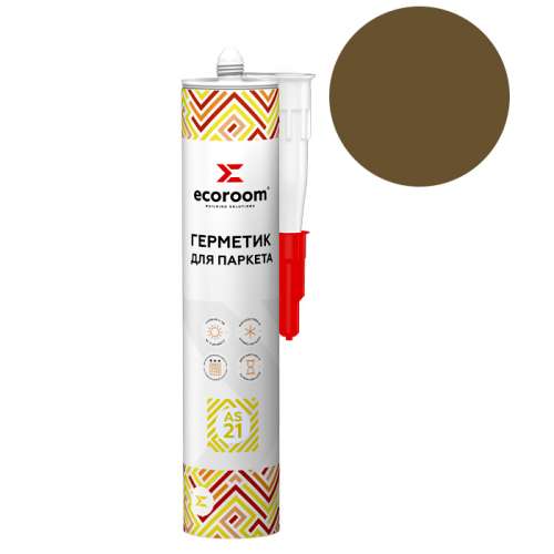 Герметик ecoroom для паркета AS-21 акриловый, темный дуб, 310 мл, картридж